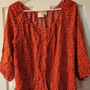 St. John's Bay Red and Orange Blouse